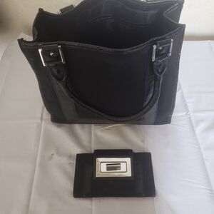 Banana Republic Black Tote Bag with Silver Accents